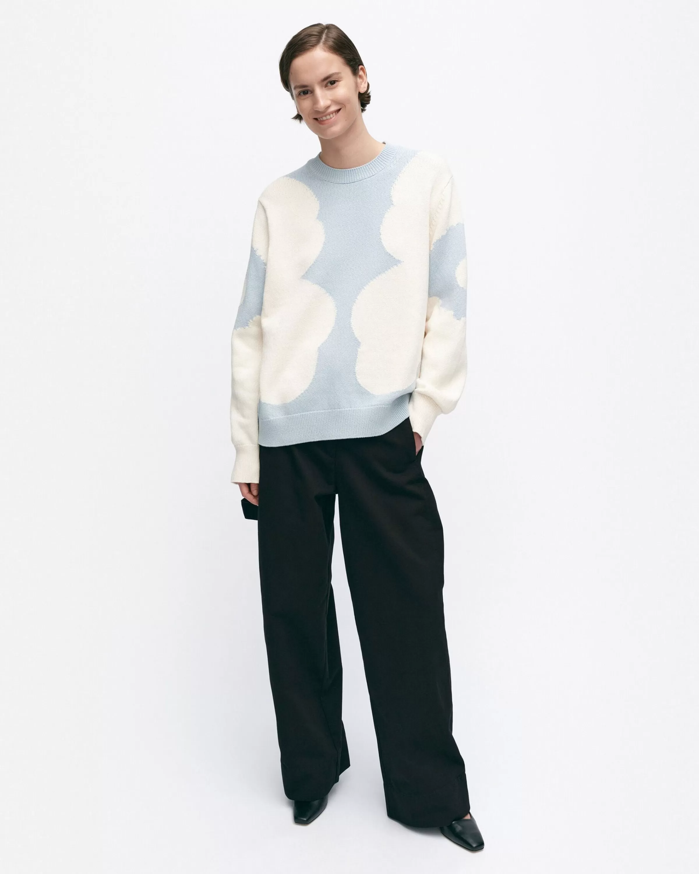 Marimekko Unisex^Arkki Heijastus Unikko Puuvillaneulepusero