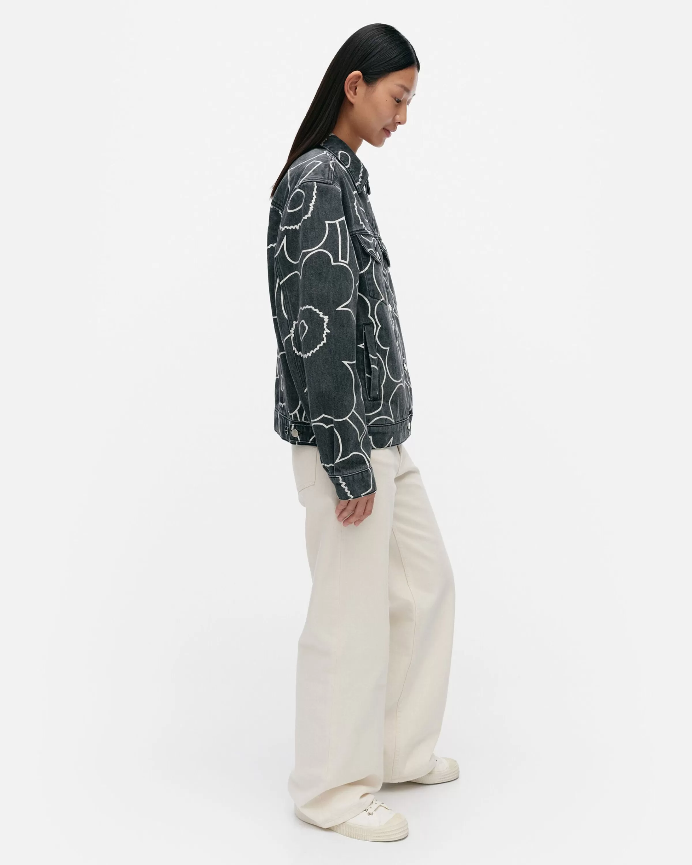 Marimekko Unisex^Kioski Ystu00E4Vyys Pieni Piirto Unikko 2 Farkkutakki