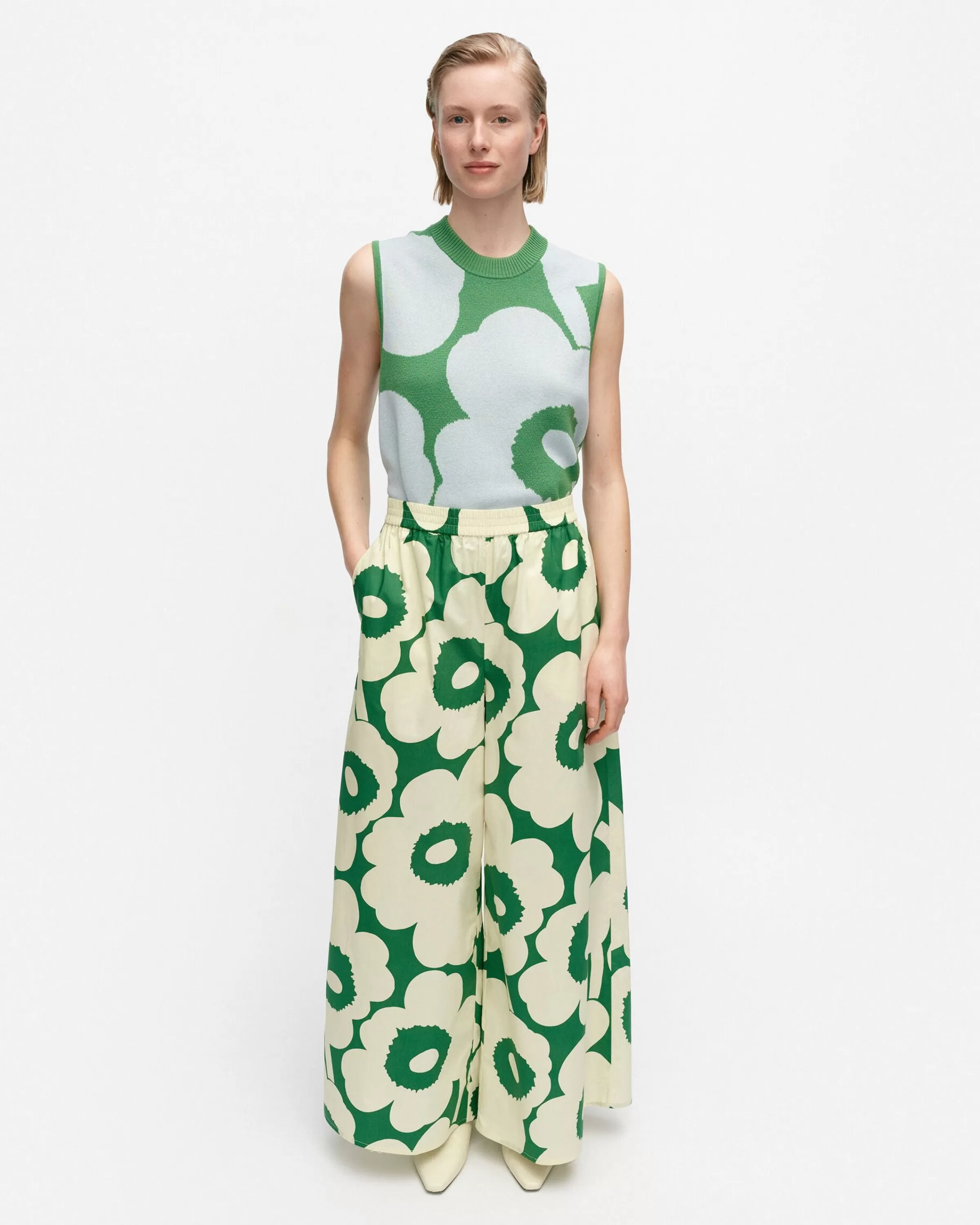 Marimekko Housut^Kohti Unikko Puuvillapopliinihousut