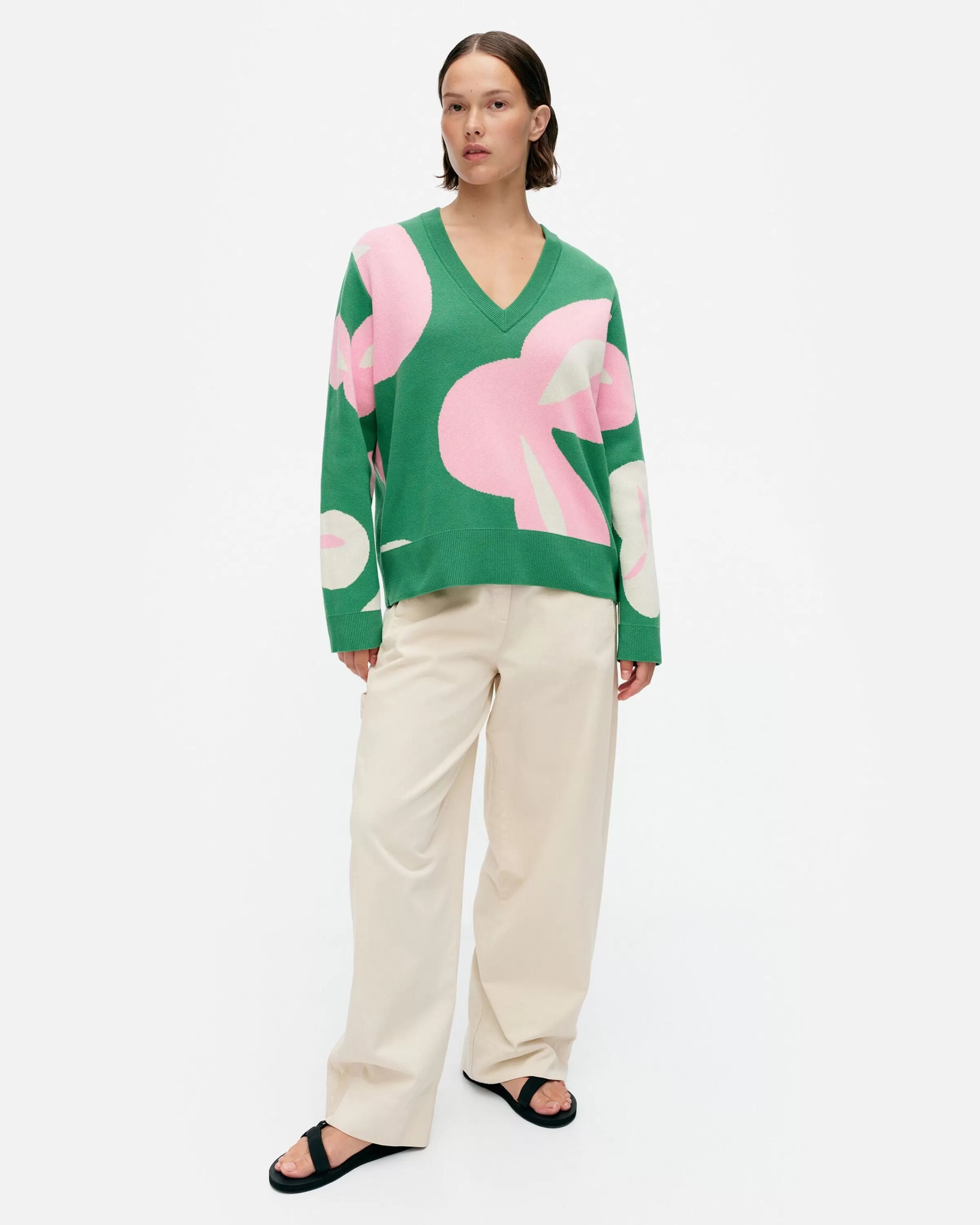 Marimekko Unisex^Viuhko Poiminto Puuvillaneulepusero